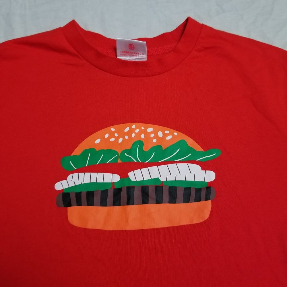 Burger King Whopper T Shirt Work Uniform Employee Orange 2020 Size Medium